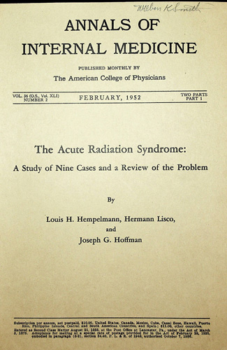 The Acute Radiation Syndrome: A Study of Nine Cases and a Review of the Problem