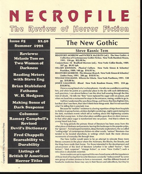 Image for NECROFILE; The Review of Horror Fiction: No. 5, Summer 1992 NECROFILE; The Review of Horror Fiction: No. 5, Summer 1992