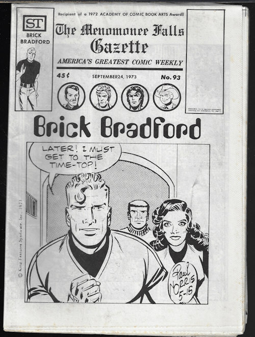 THE MENOMONEE FALLS GAZETTE #93, September, Sept. 24, 1973 (Flash Gordon, Brick Bradford, James Bond, Johnny Hazard, Rip Kirby, Modesty Blaise, Mandrake the Magician, Tarzan, The Phantom, more)