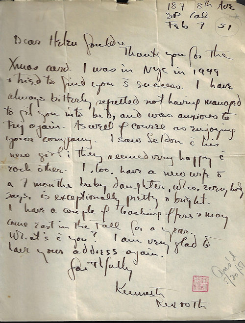 LETTER, Original, Signed (1951)