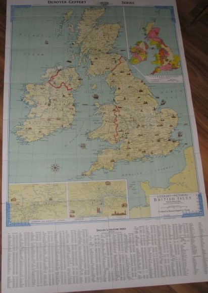 Literary Map of British Isles (Accordion-Fold Map)