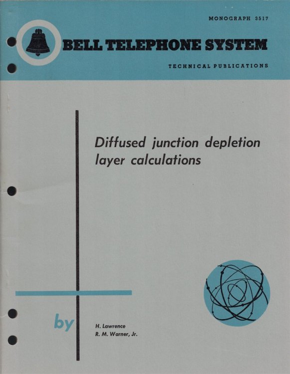 Diffused Junction Depletion Layer Calculations - Bell Telephone System Technical Publications: Monograph 3517