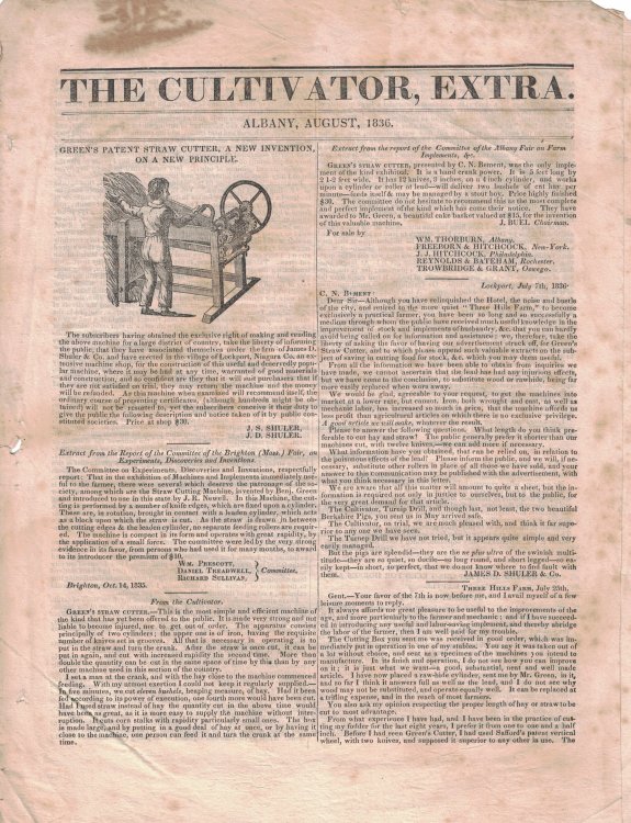 The Cultivator, Extra; Albany, August, 1836