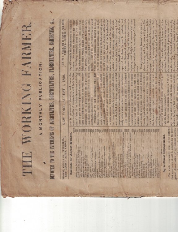 The Working Farmer, Devoted to the Interests of Agriculture, Horticulture, Floriculture, Gardening, &c; Volume 2, No. 6, August 1, 1850