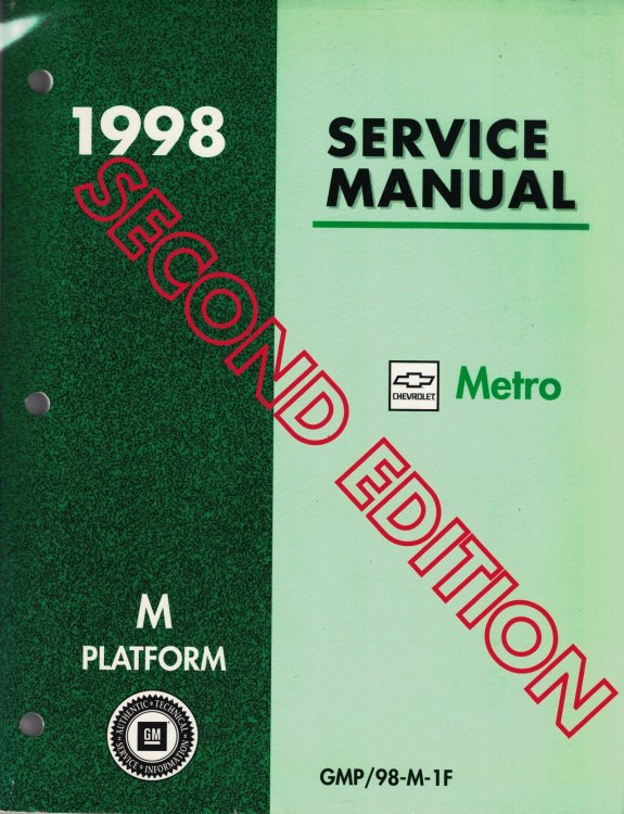1998 Chevrolet Geo Metro Service Manual: M Platform 2nd Edition (3 volume set)