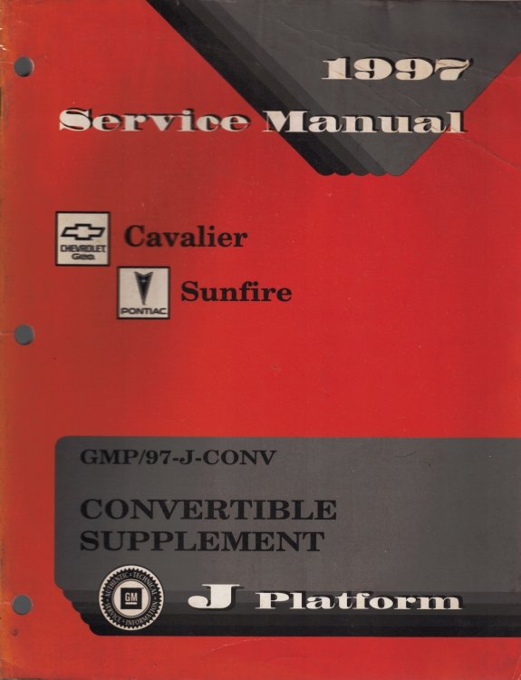 1997 J-Platform - Chevrolet Cavalier, Pontiac Sunfire Convertible Supplement Service Manual
