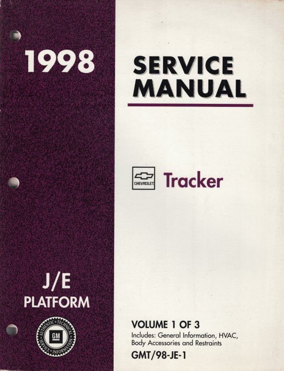 1998 J/E-Platform - Chevrolet [Geo] Tracker Service Manual (Volume 1 Only)