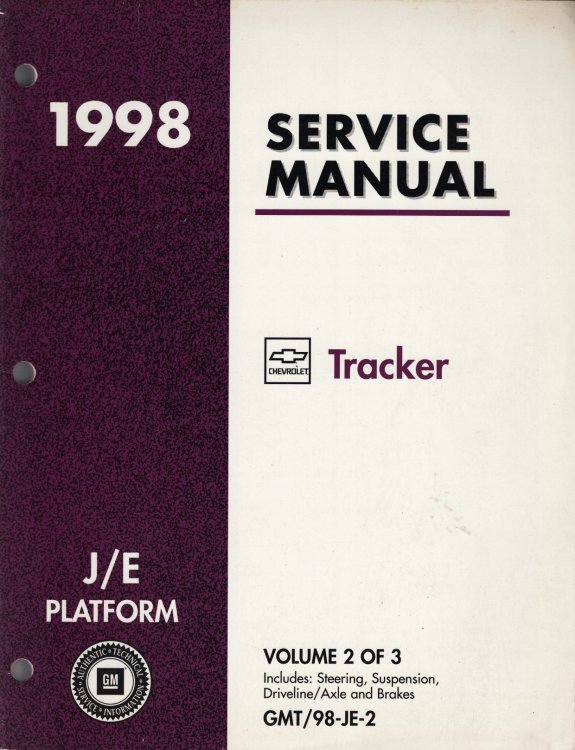 1998 J/E-Platform - Chevrolet [Geo] Tracker Service Manual (Volume 2 Only)