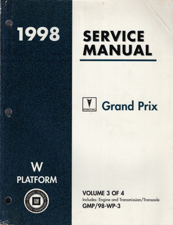 1998 W Platform - Pontiac Grand Prix Service Manual (Volume 3 Only) [Covers: Engine]
