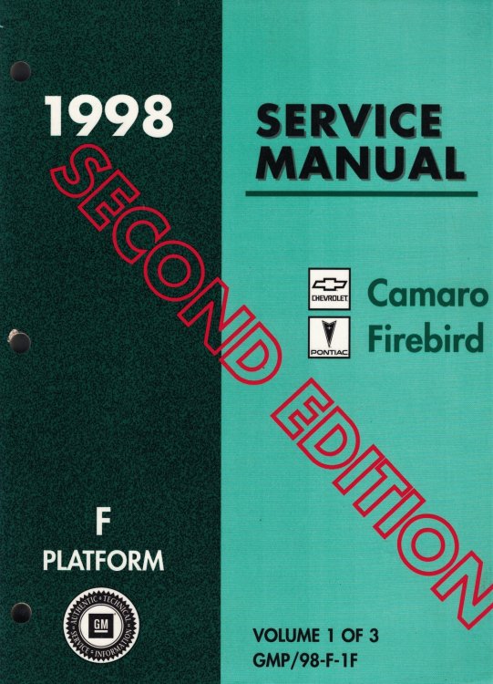 1998 F-Platform - Chevrolet Camaro, Pontiac Firebird Service Manual (3 Volume Set) (Second Edition)