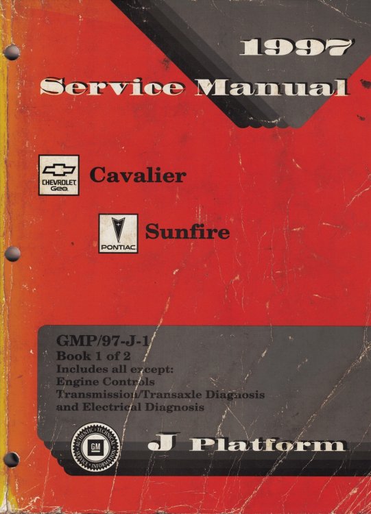 1997 J Platform - Chevrolet Cavalier, Pontiac Sunfire Service Manual (2 volume set)