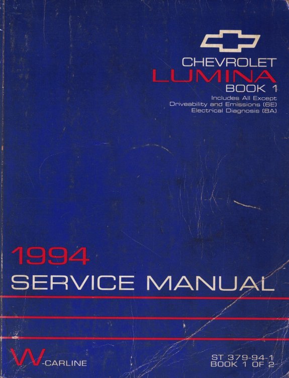 1994 W-Carline - Chevrolet Lumina Service Manual Book 1 of 2 (Volume 1 ONLY))