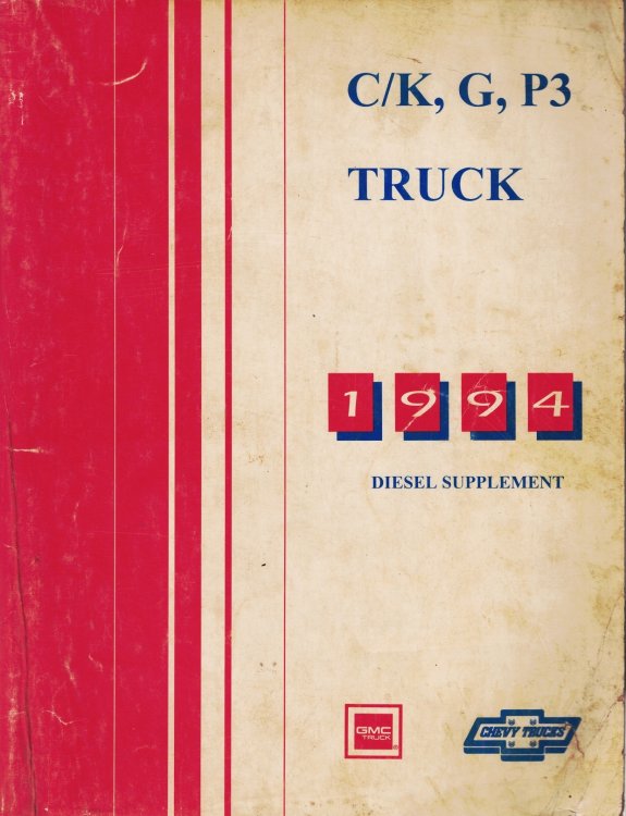 1994 Chevrolet Truck, GMC Truck C/K, G, P3 Driveability and Emissions (Diesel) Service Manual Supplement