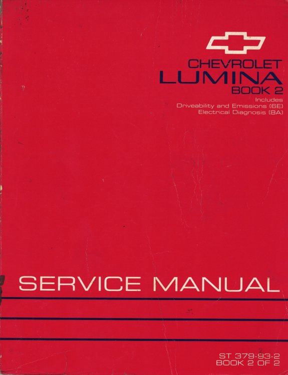 1993 W-Platform - Chevrolet Lumina Service Manual, Book 2 of 2 (Volume 2 ONLY) [#379-93-2]