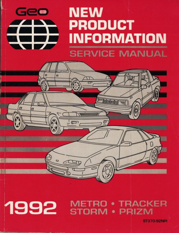 1992 Geo New Product Information Service Manual: Metro - Tracker - Storm - Prizm