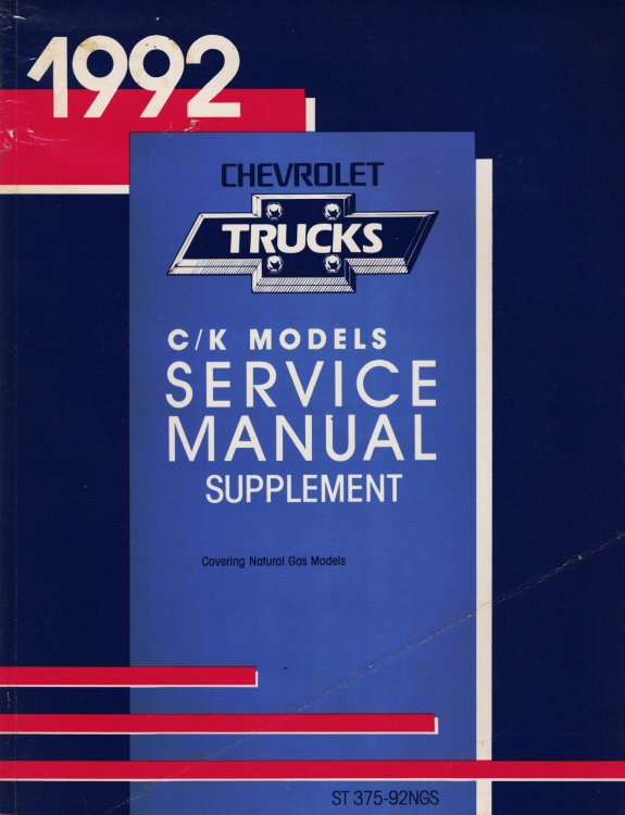 1992 Chevrolet Truck C/K Models - Natural Gas Powered Truck Service Manual Supplement