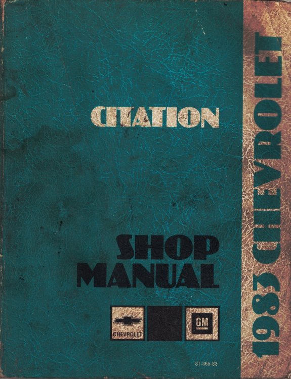 1983 Chevrolet Citation Shop Manual [Original Service Manual]