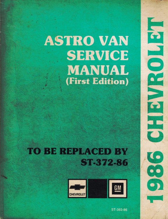 1986 Chevrolet Astro Van Service Manual (First Edition) [Preliminary]
