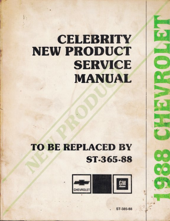 1988 Chevrolet Celebrity New Product Service Manual