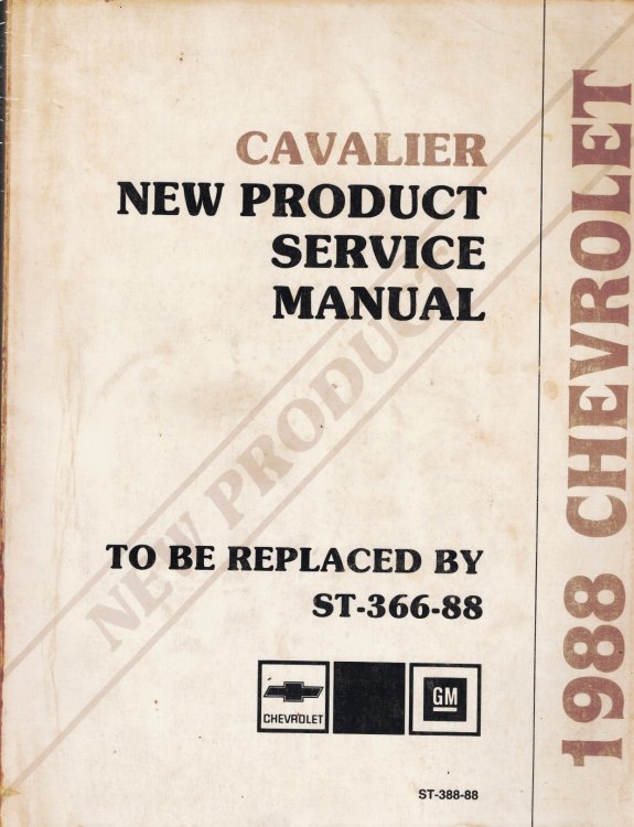 1988 Chevrolet Cavalier New Product Service Manual