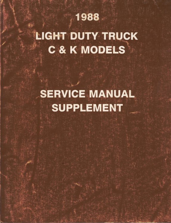 1988 [GMC] Light Duty Truck C & K Models - Service Manual Supplement