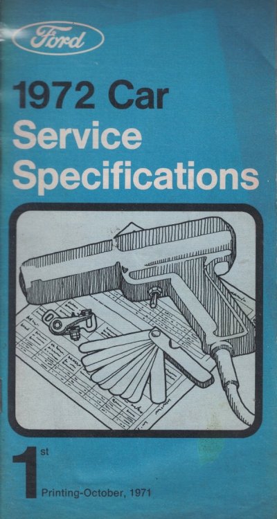 1972 Ford Car Service Specifications [Original Manual]