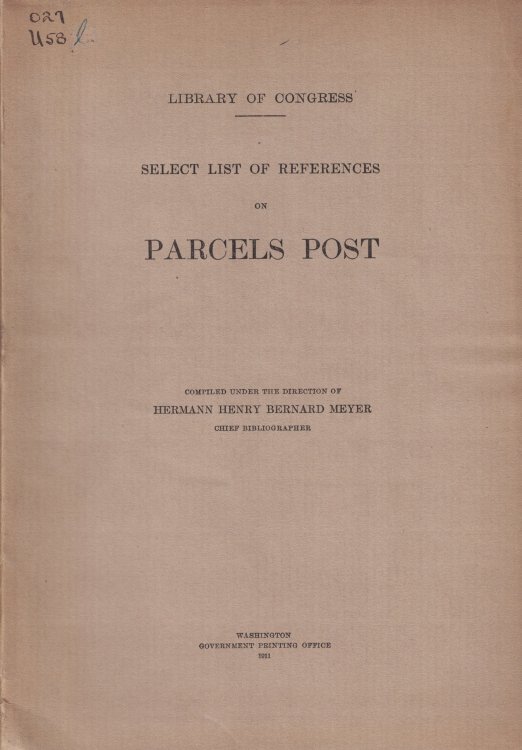 Select List of References on Parcels Post (Library of Congress)
