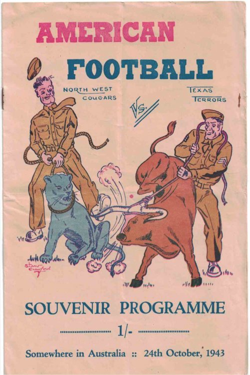 American Football Souvenir Programme (Somewhere in Australia::24th October, 1943) [World War 2 era]