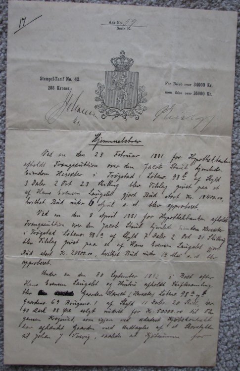Norwegian Document [circa 1900]
