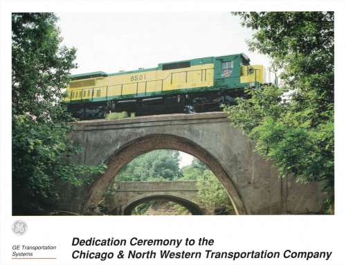 GE Transportation System Color: Dedication Ceremony to the Chicago & North Western Transportation Company [Two-sided color sheet]