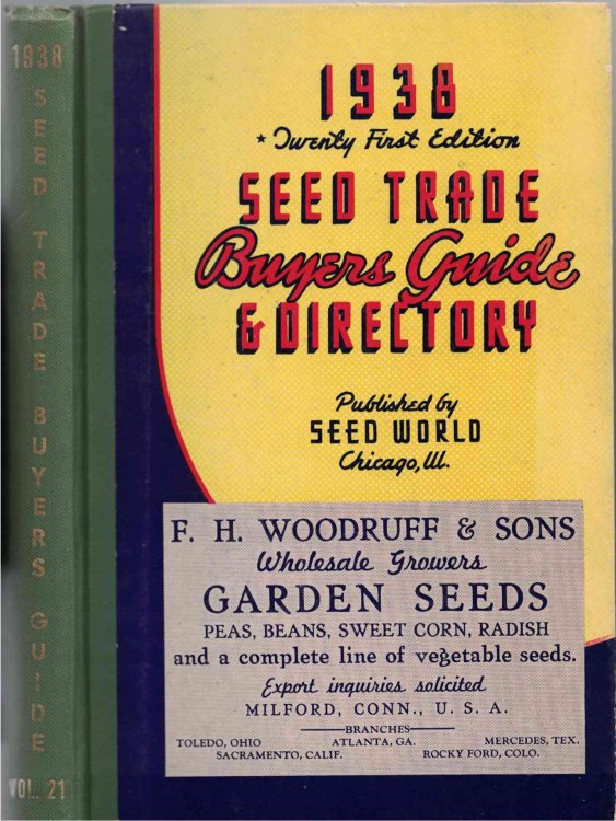1938 Seed Trade Buyers Guide Directory