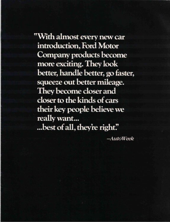 Ford [new model lineup brochure - performance vehicles] [Thunderbird Turbo Coupe; Mustang SVO; LTD/LX; Escort GT; EXP Turbo]