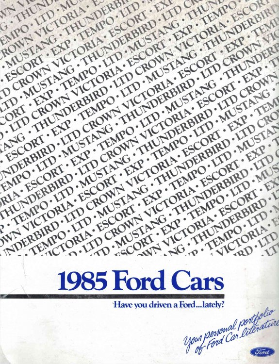 1985 Ford Cars: Your personal portfolio of Ford Car literature [sales brochures]