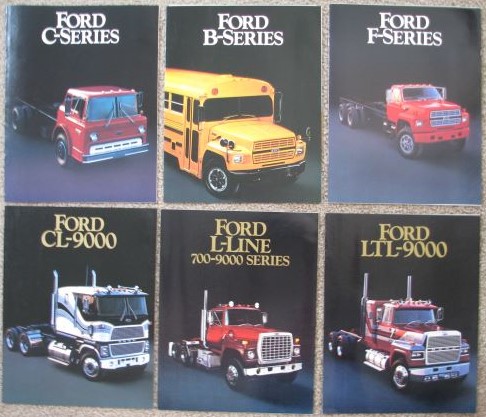 [1985] Ford C-Series; Ford B-Series; Ford F-Series; Ford CL-9000; Ford L-Line 700-9000 Series; and Ford LTL-9000 [A Collection of 6 Heavy-Duty 1985 Ford Truck Sales Brochures]