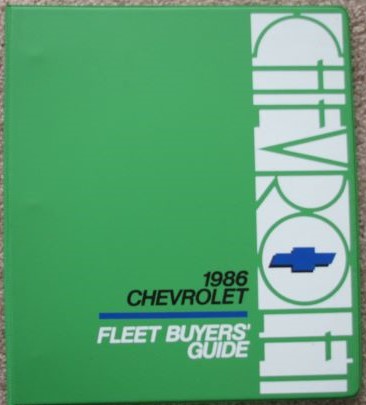 1986 Chevrolet Fleet Buyers' Guide