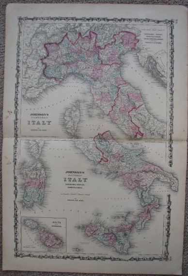 Map of Northern and Southern Italy [Including Corsica, Sicily, Sardinia and Malta]