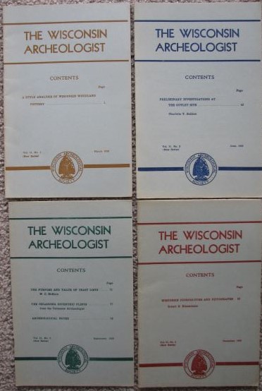 The Wisconsin Archeologist, Volume 31, No. 1 - 4, 1950 (New Series) [Includes four volumes; V31, #1; V31, #2, V31, #3, and V31, #4]
