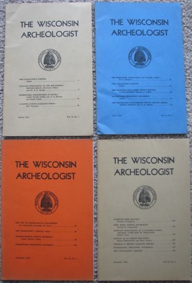 The Wisconsin Archeologist, Volume 36, No. 1 - 4, 1955 (New Series) [Includes four volumes; V36, #1; V36, #2, V36, #3, and V36, #4]