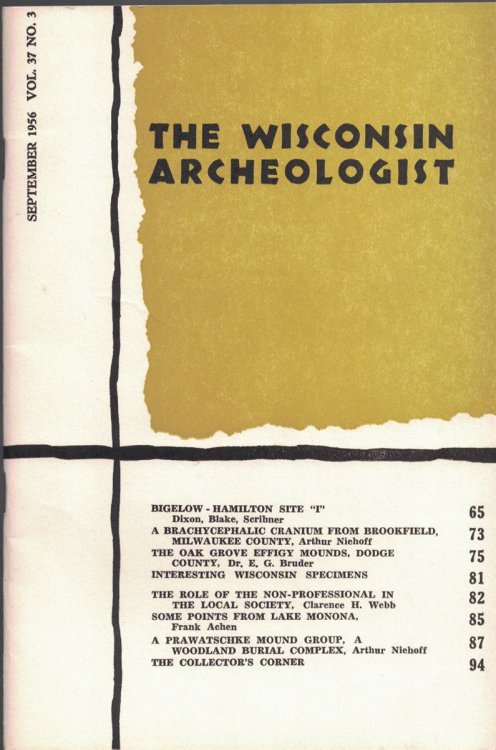 The Wisconsin Archeologist, Volume 37, No. 3, September, 1956 (New Series): Bigelow - Hamilton Site 