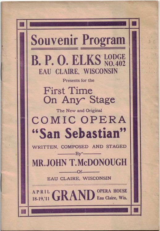 The Grand Opera House, Souvenir Program: 