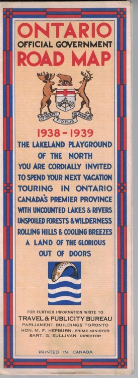 Ontario Official Government Road Map, 1938-1939