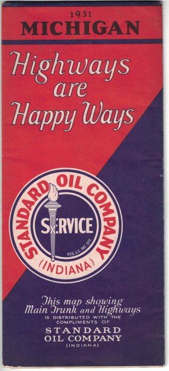 1931 Michigan: Highways are Happy Ways [Road Map]