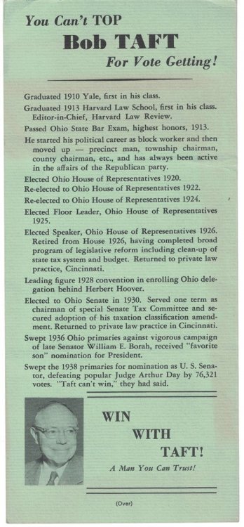 Win With Taft! A Man You Can Trust!