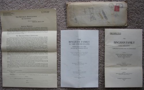 Lot of Bingham Family ephemera