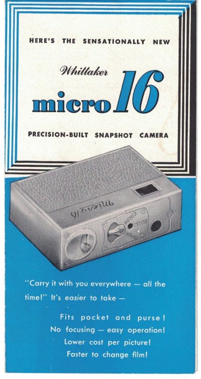 Whittaker micro16 Precision-Built Snapshot Camera [brochure]