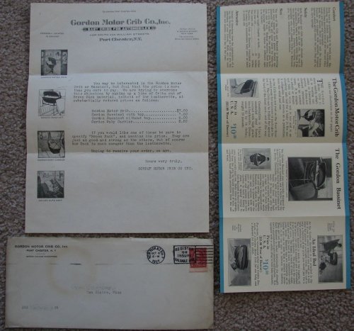 Gordon Motor Crib Co. sales letter & ephemera