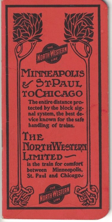 The North-Western Line - Minneapolis & St. Paul to Chicago - The Northwestern Limited pocket-size notebook [1911]