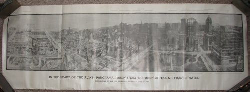 In the Heart of the Ruins - Panorama Taken from the Roof of the St. Francis Hotel: Supplement to San Francisco Examiner, June 24, 1906 [Print]