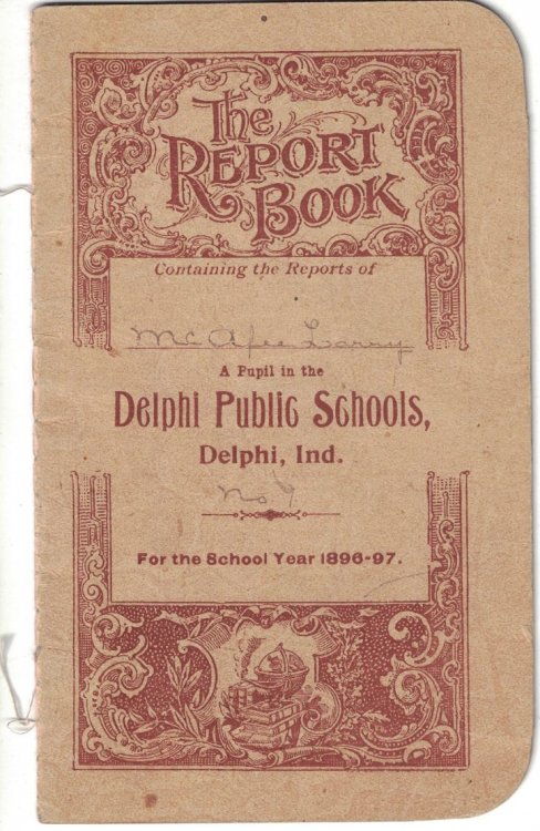 1897 Delphi Public School Report Book [Delphi Indiana]