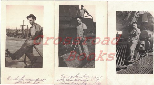 Lot of Three Postcard / RPPCs: Railroad Workers / Steam Locomotive [circa 1910s] [Wisconsin]